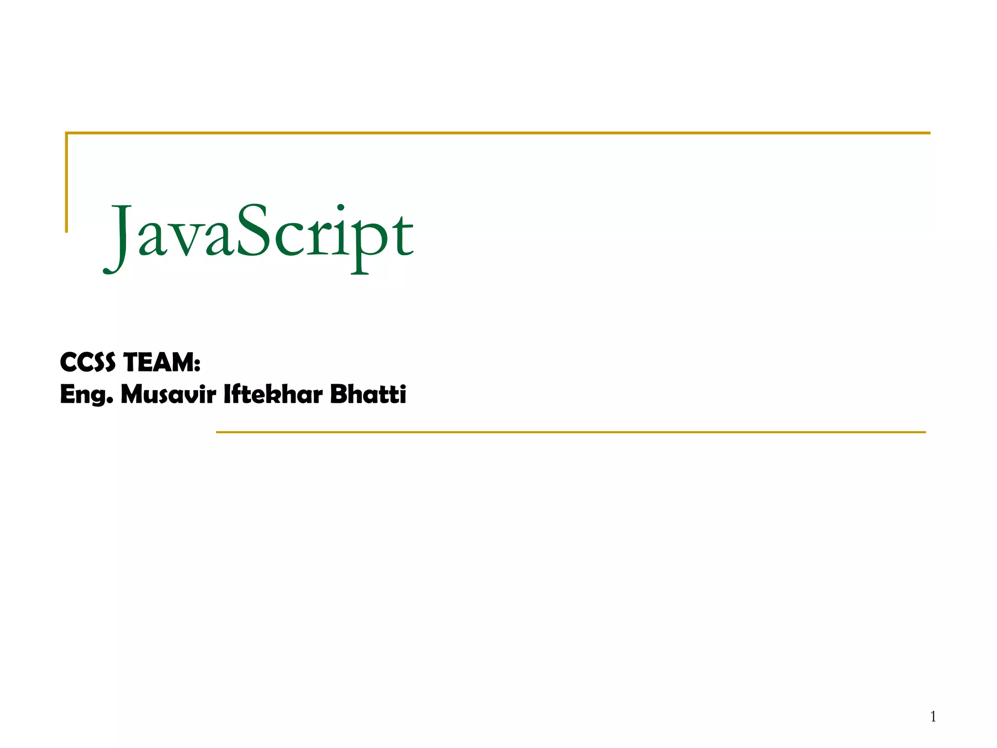 Javascript | PPT | Web Design and HTML | Internet