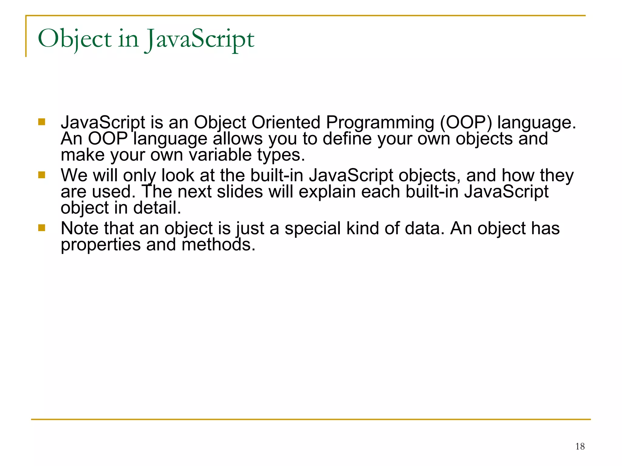Javascript | PPT | Web Design and HTML | Internet