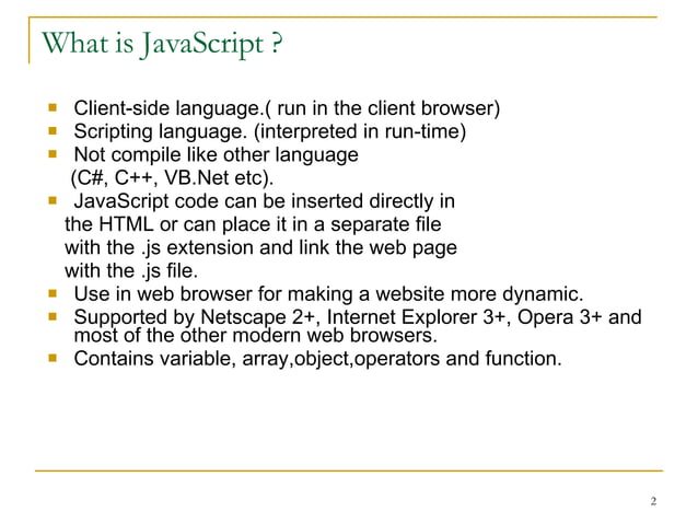 Javascript | PPT | Web Design and HTML | Internet