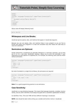 JavaScript - Errors & Exceptions Handling - Tutorialspoint