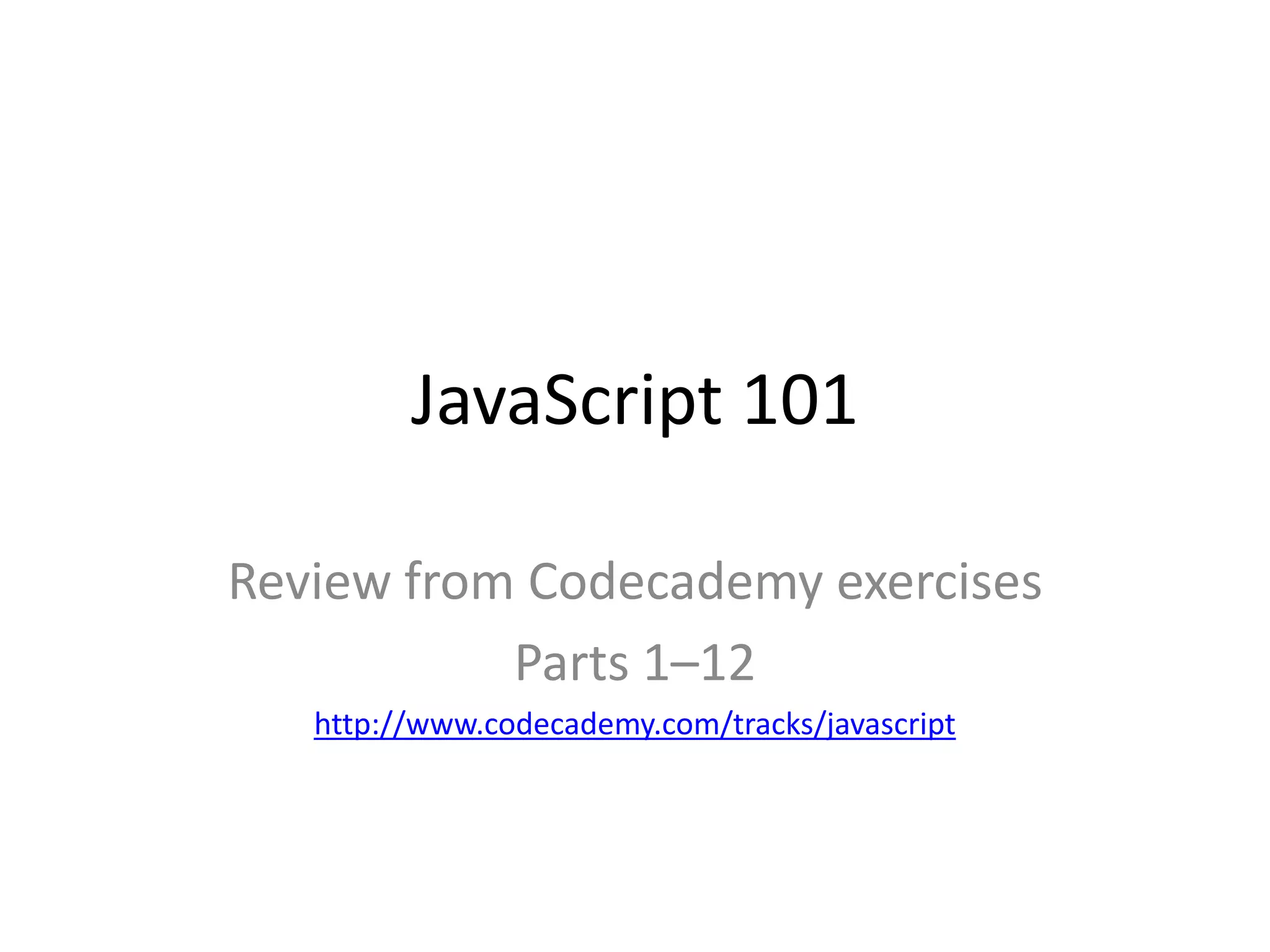 JavaScript 101 | PPT