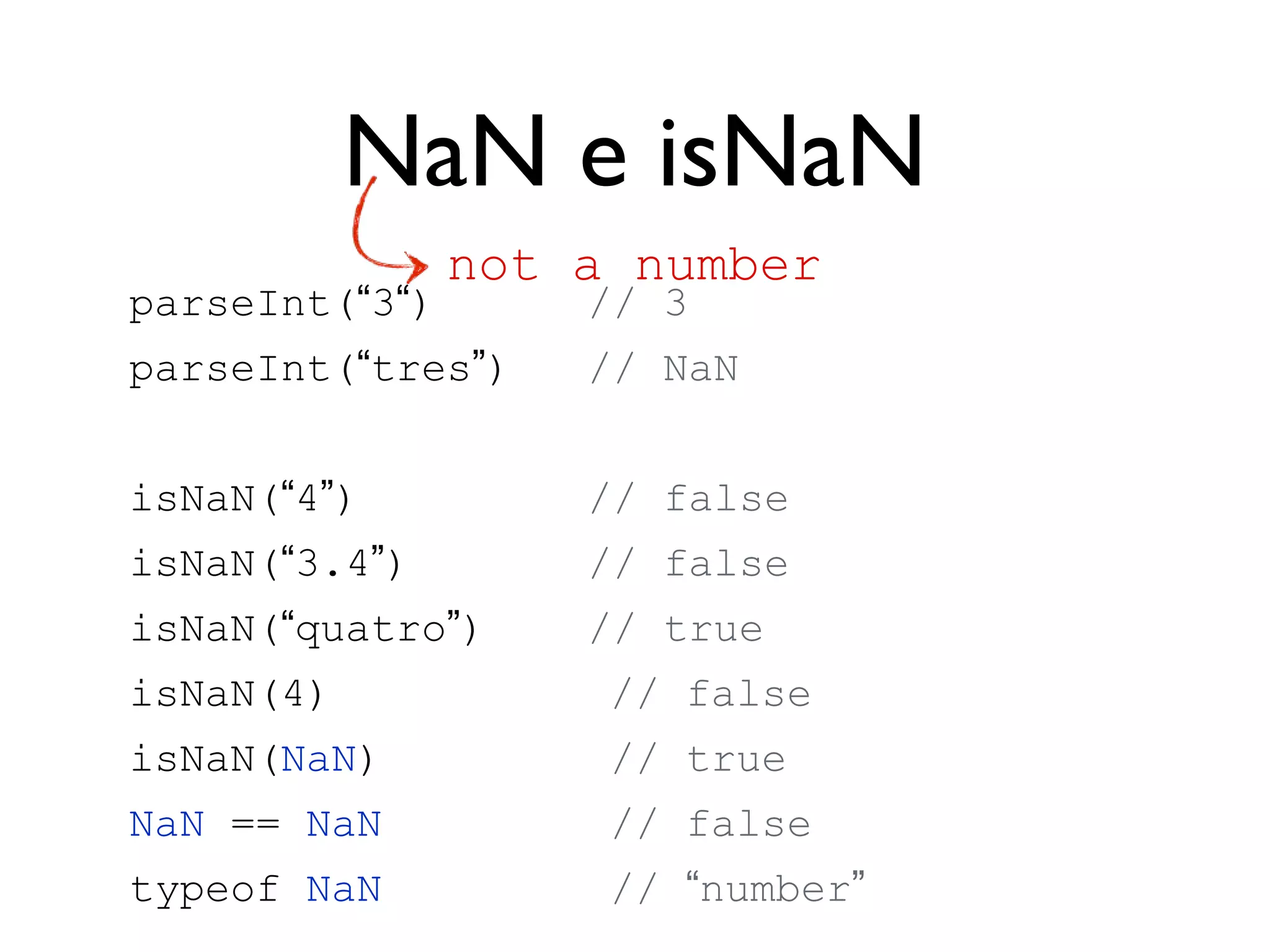 Operações
var a = 10 + 5; // a = 15
a += 4; // a = 19
a++; // a = 20
a = a / 2; // a = 10
a = a * 2; // a = 20
2 == “2”; // true
2 === “2”; // false
 