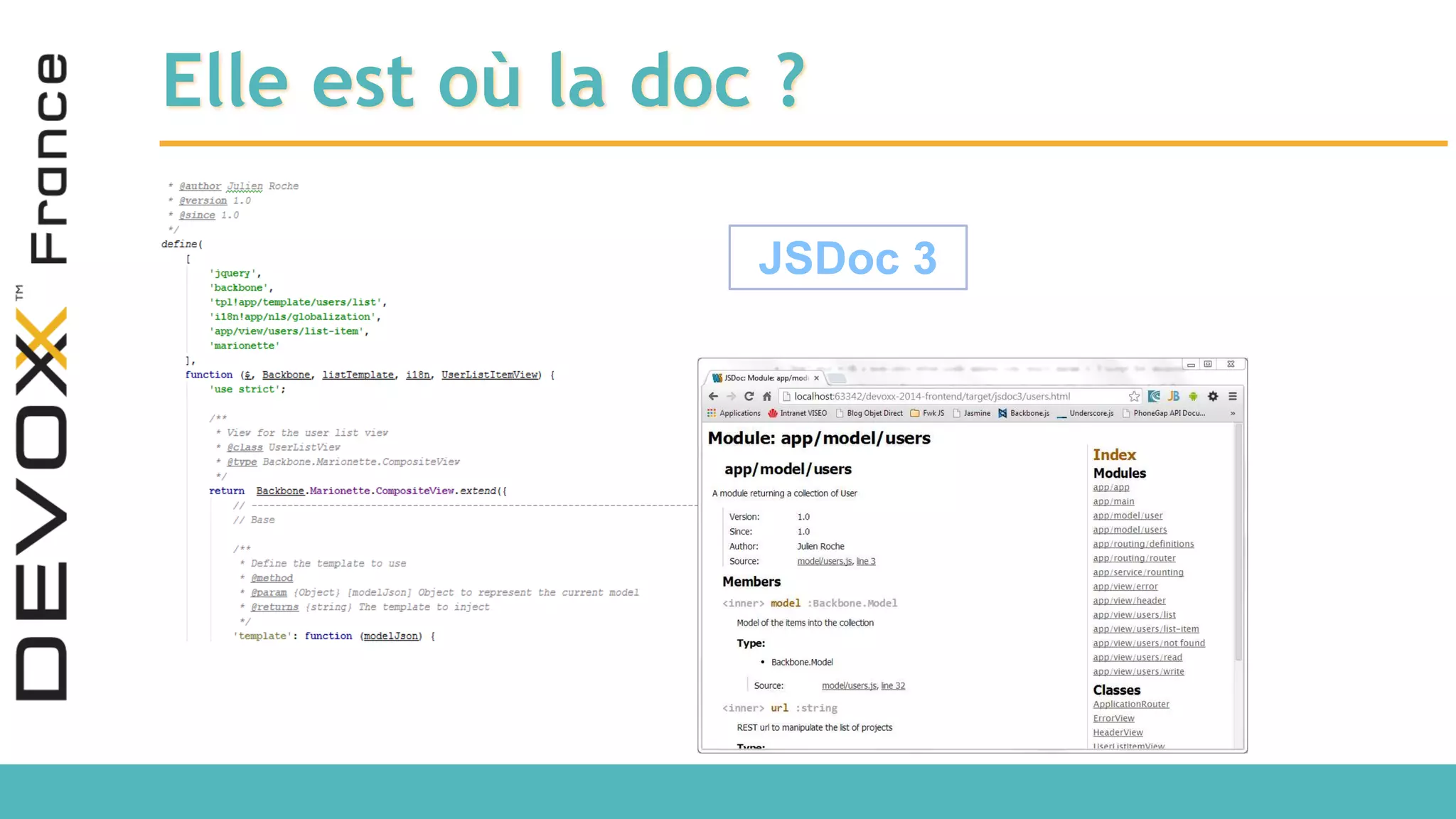 Elle est où la doc ? JSDoc 3 