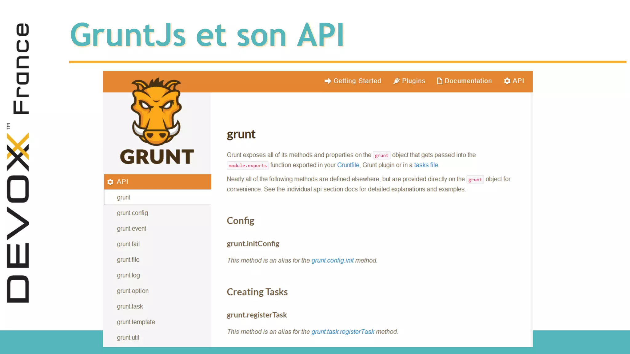 GruntJs et son API 