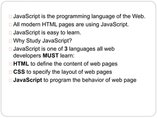 Intro to Javascript | PPT
