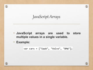 JavaScript Comprehensive Overview | PPSX | Web Development | Internet