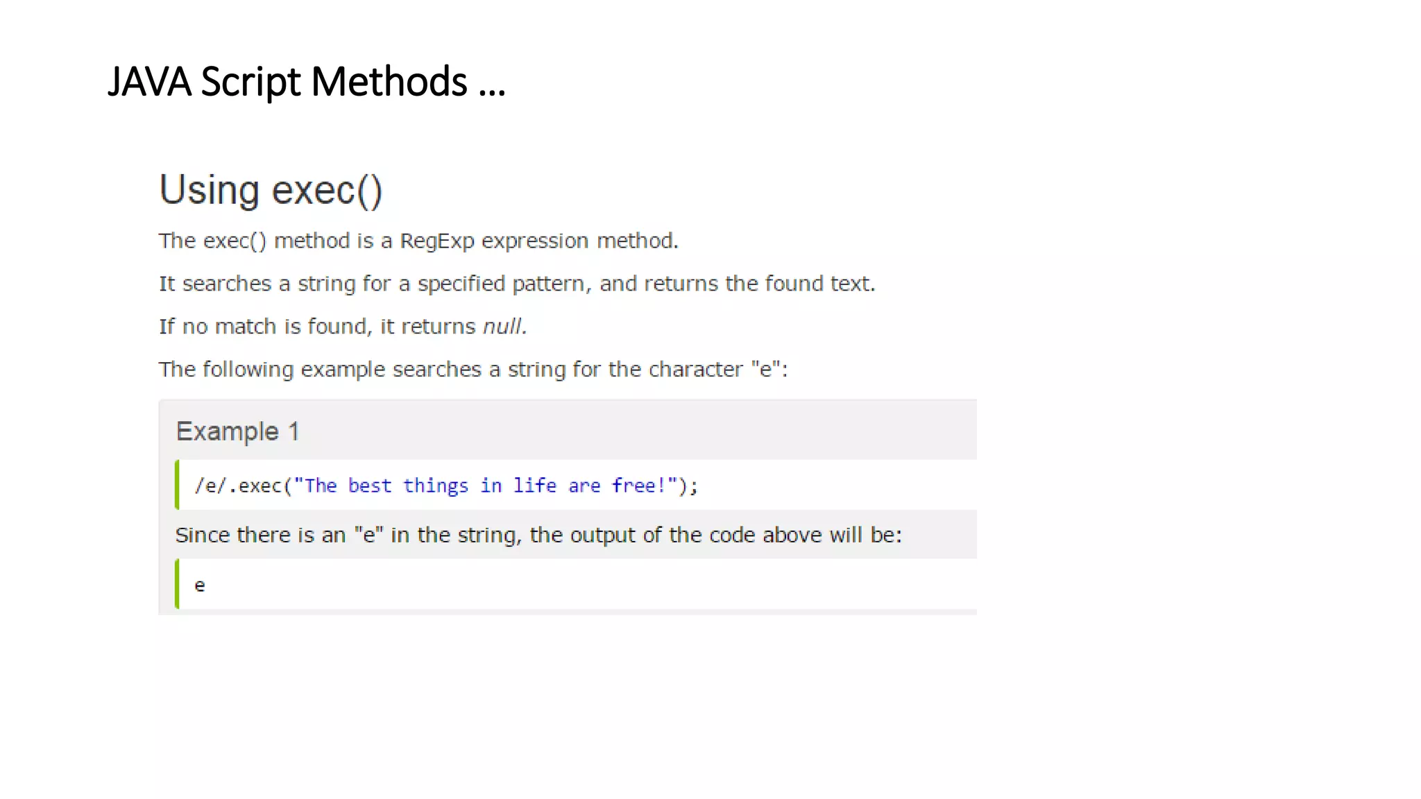 JAVA Script Methods …
 