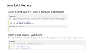 JAVA Script Methods
 