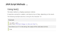 JAVA Script Methods …
 