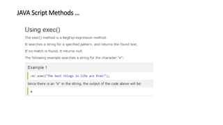 JAVA Script Methods …
 