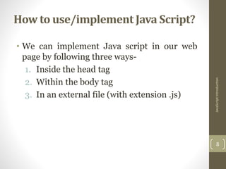 Java script | PPTX