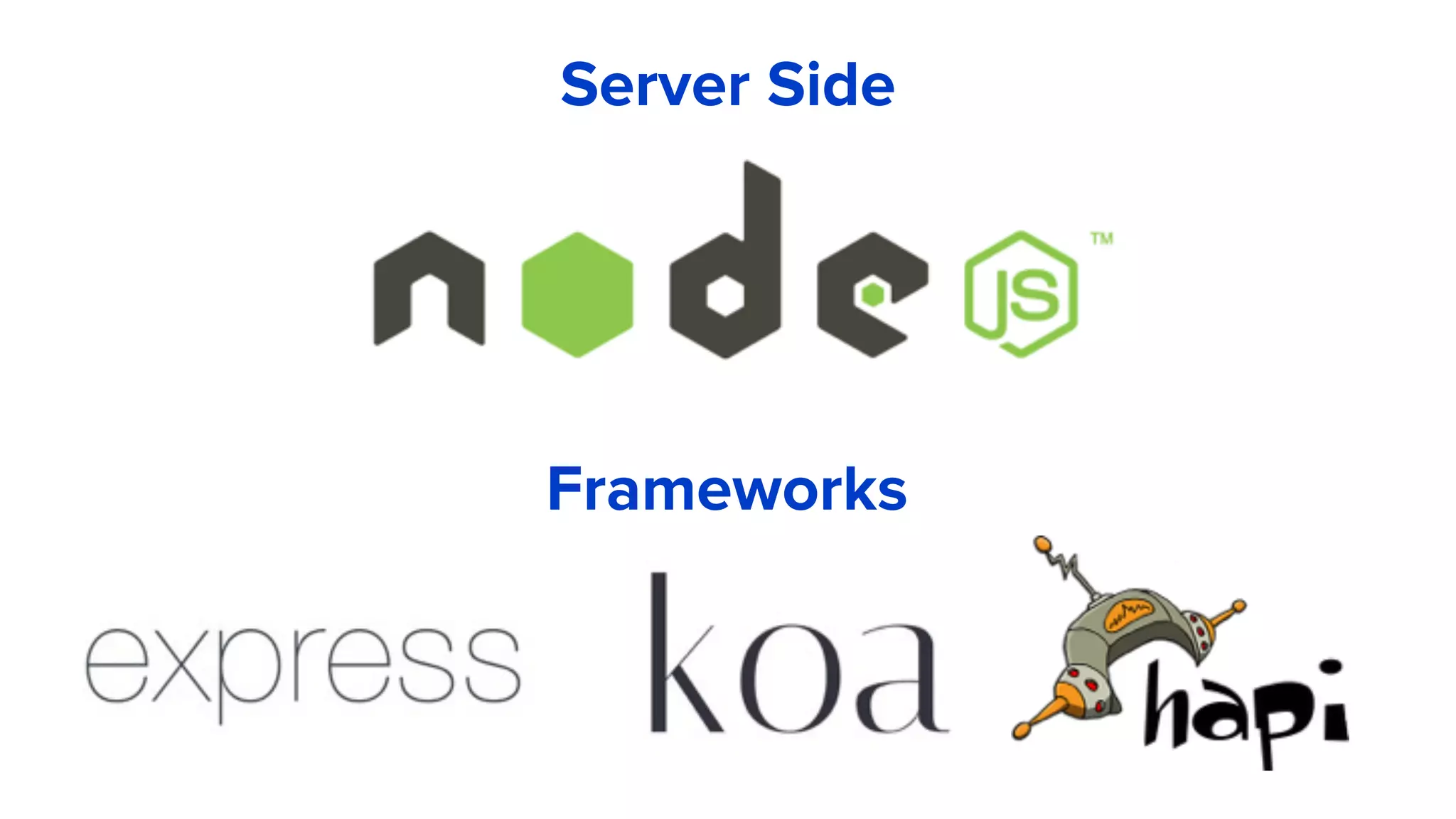 Server Side
Frameworks
 
