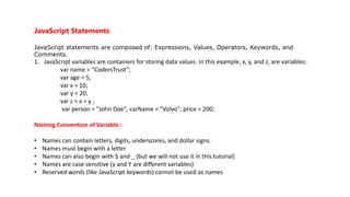JavaScript Introduction and Implementation | PPT