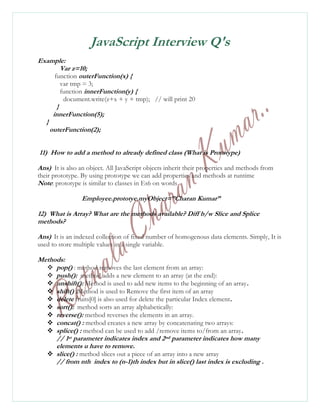 JavaScript(Es5) Interview Questions & Answers | PDF image.