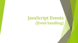 JavaScript Events
(Event handling)
 