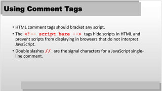 Comment In Script Javascript | PPTX