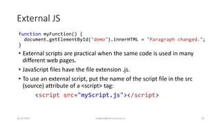 Introduction to JavaScript | PPTX | Web Development | Internet
