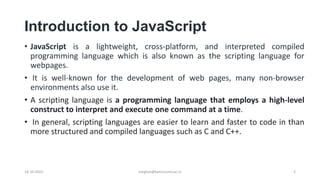 Introduction to JavaScript | PPT