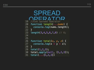 ES6
SPREAD
OPERATOR
113
 