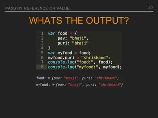 PASS BY REFERENCE OR VALUE
WHATS THE OUTPUT?
23
 