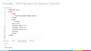 Example : Shift Operator on Negative Element
45
 