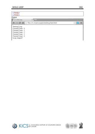 WHILE LOOP [46]
</body>
</html>
Output
 