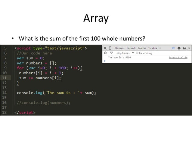 Javascript - Array - Writing | PPT