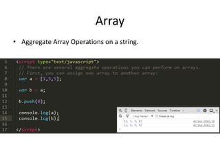 Javascript - Array - Writing | PPT