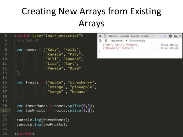 Javascript - Arrays - accessor functions