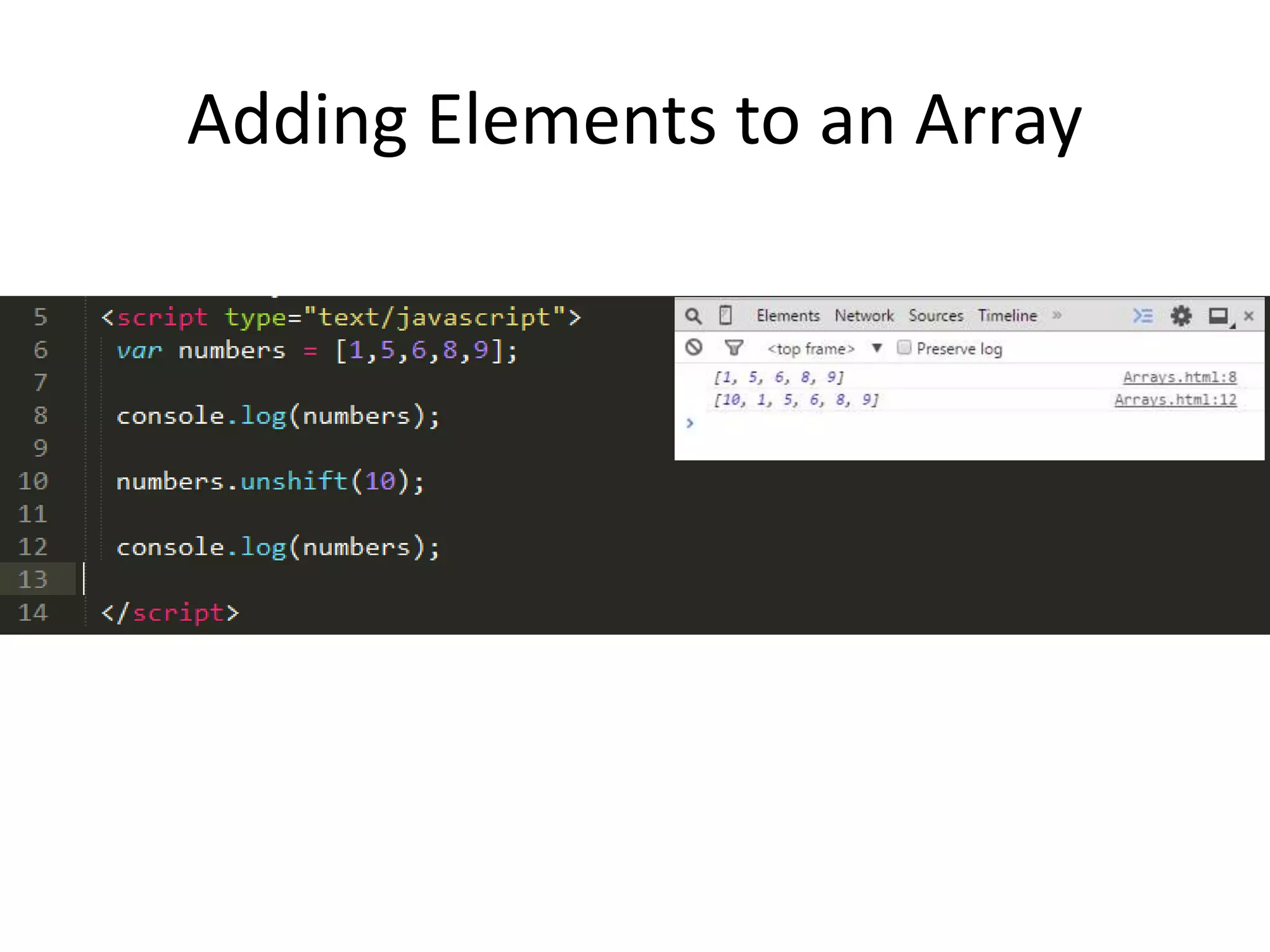 Adding Elements to an Array
 
