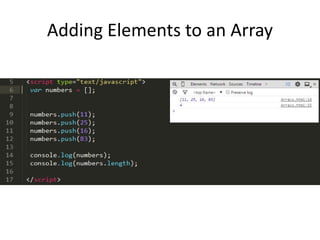 Adding Elements to an Array
 