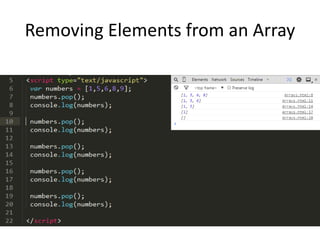 Removing Elements from an Array
 