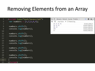 Removing Elements from an Array
 