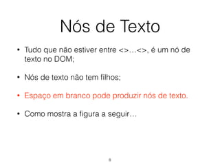 8
documento
html
head body
title
texto
h1 p
texto texto a
texto
texto a texto a
texto
texto
 