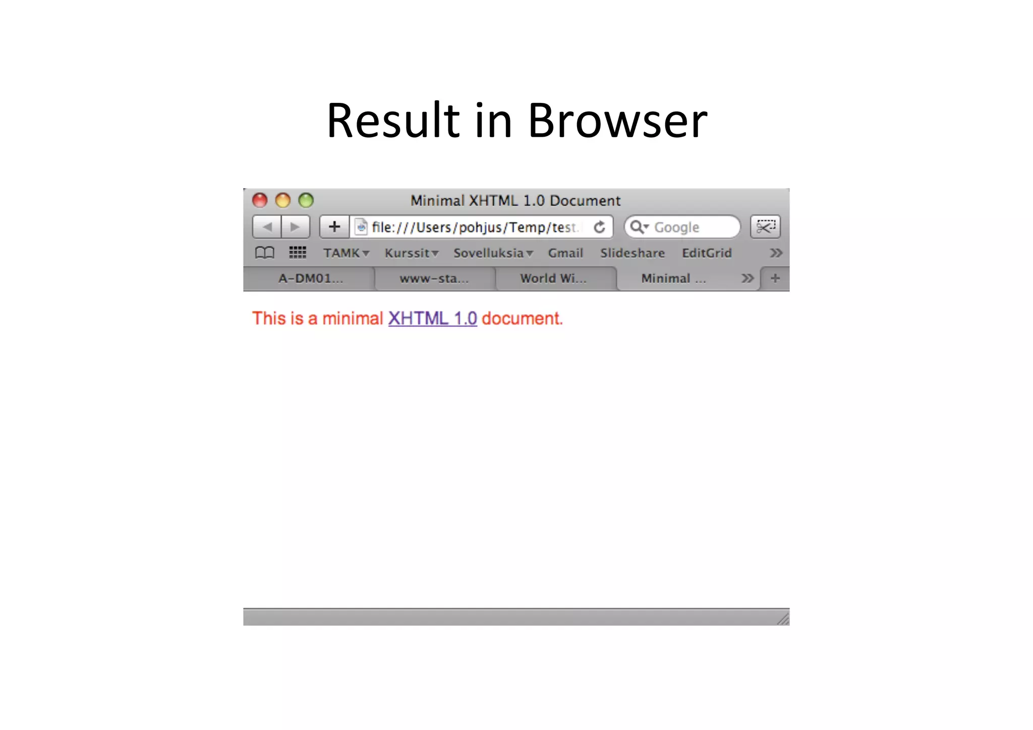 Result in Browser 