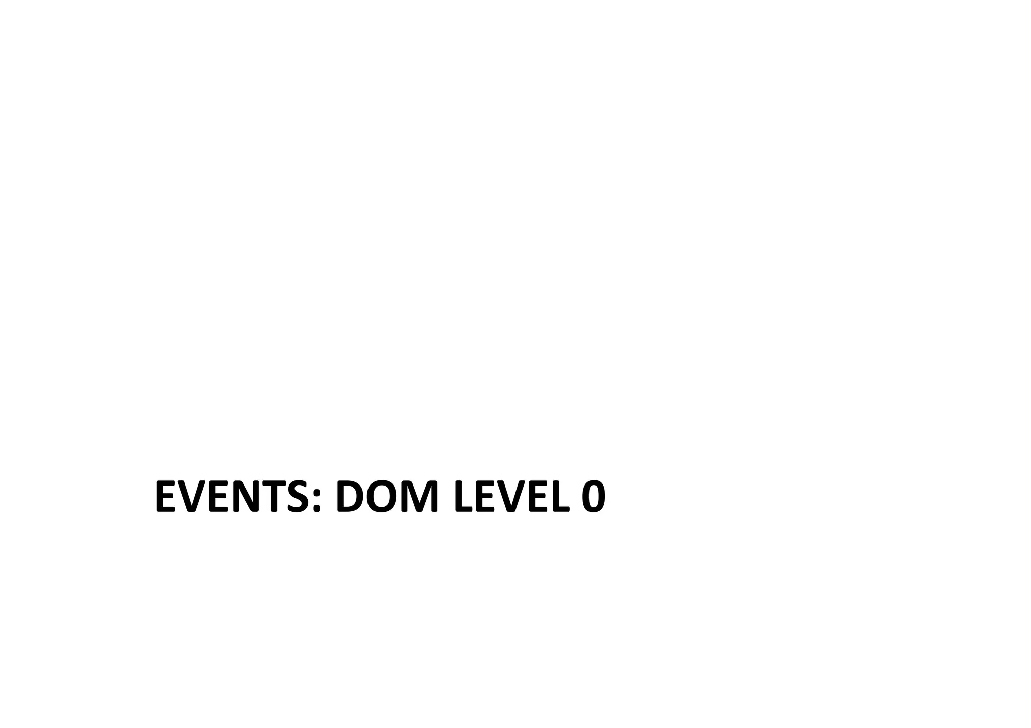 EVENTS: DOM LEVEL 0 