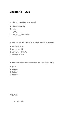 Javascript breakdown-workbook | PDF