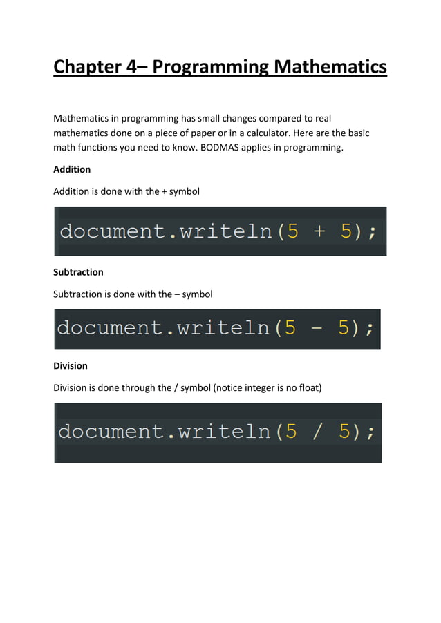Javascript breakdown-workbook | PDF