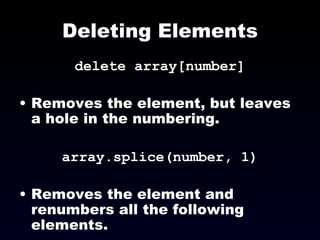 Deleting Elements ,[object Object],[object Object],[object Object],[object Object]