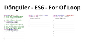 Döngüler - ES6 - For Of Loop
 