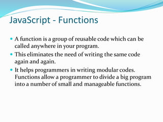 Java script functions | PPT