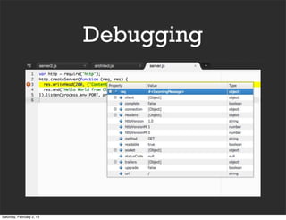 Debugging




Saturday, February 2, 13
 