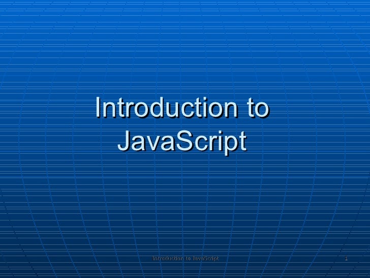 Javascript Intro 01