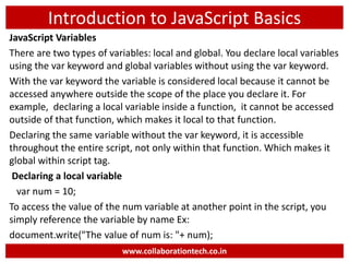 Introduction to JavaScript Programming | PPT