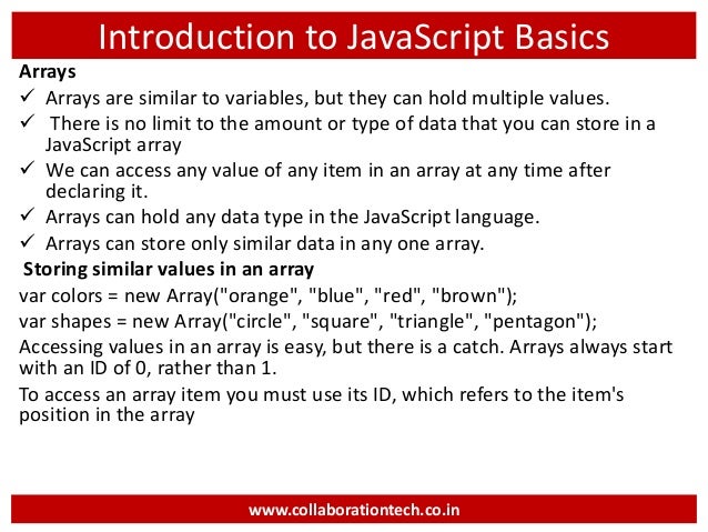 Introduction to JavaScript Programming