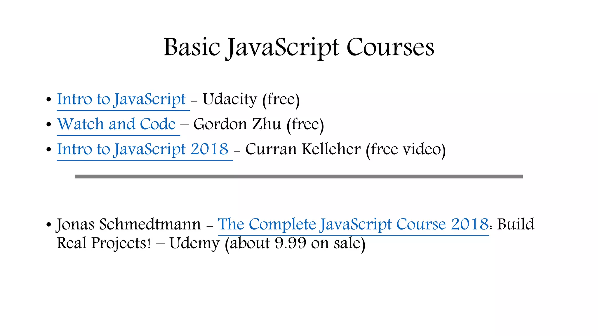 Resources for Learning JavaScript | PPTX