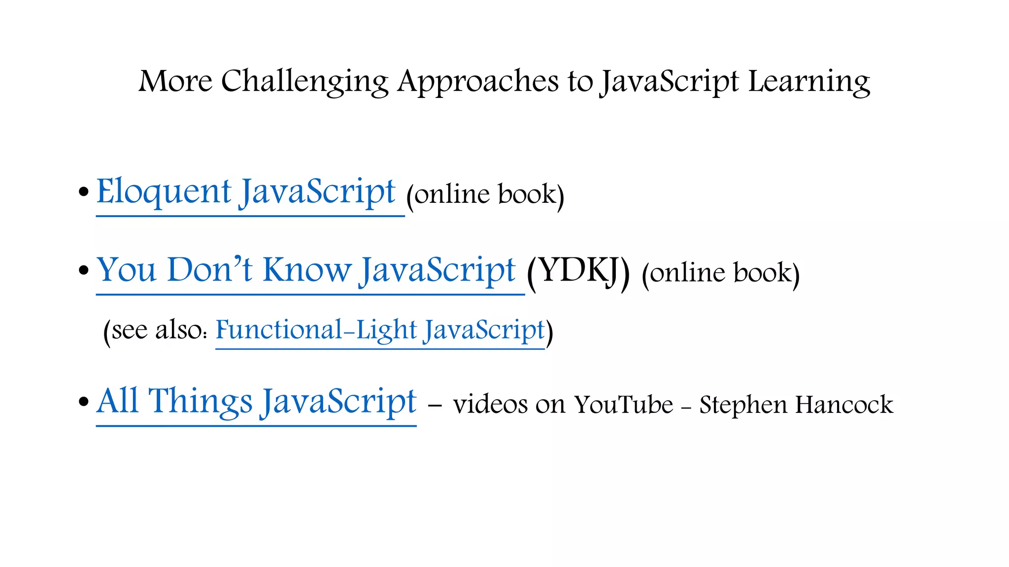 Resources for Learning JavaScript | PPTX