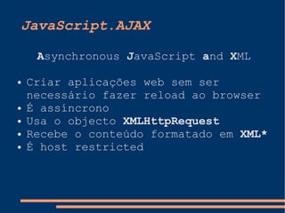 Javascript no SAPO e libsapojs