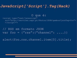 Javascript no SAPO e libsapojs