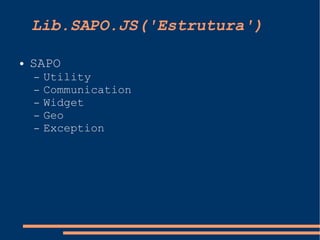 Javascript no SAPO e libsapojs